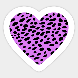 Cheetah Leopard Print Purple Heart Sticker